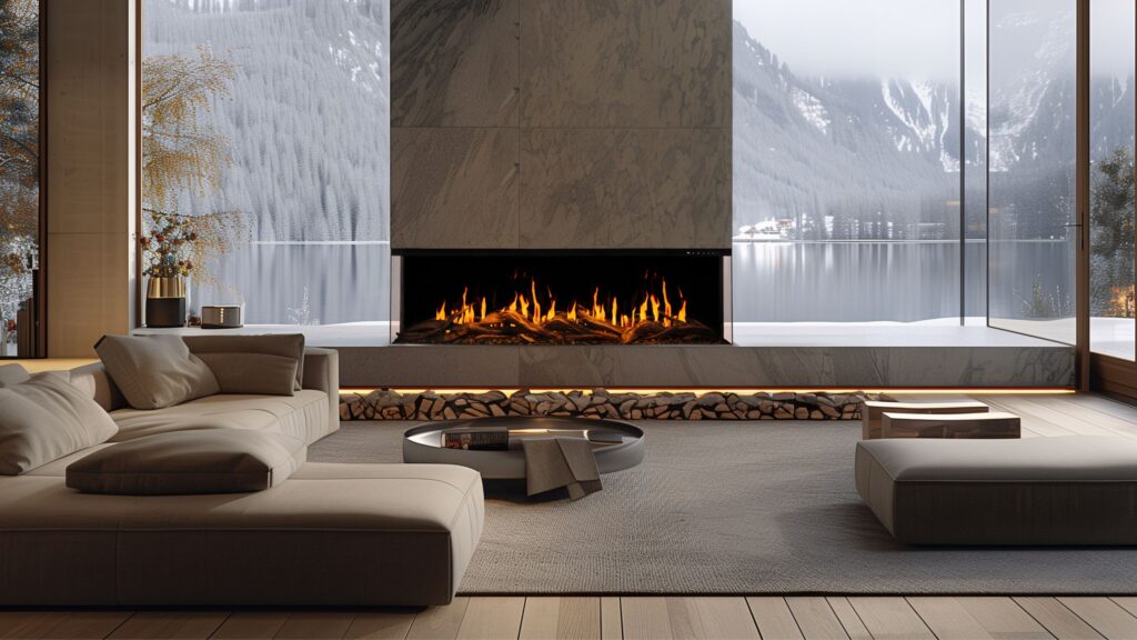 GOLD electric built-in fireplaces