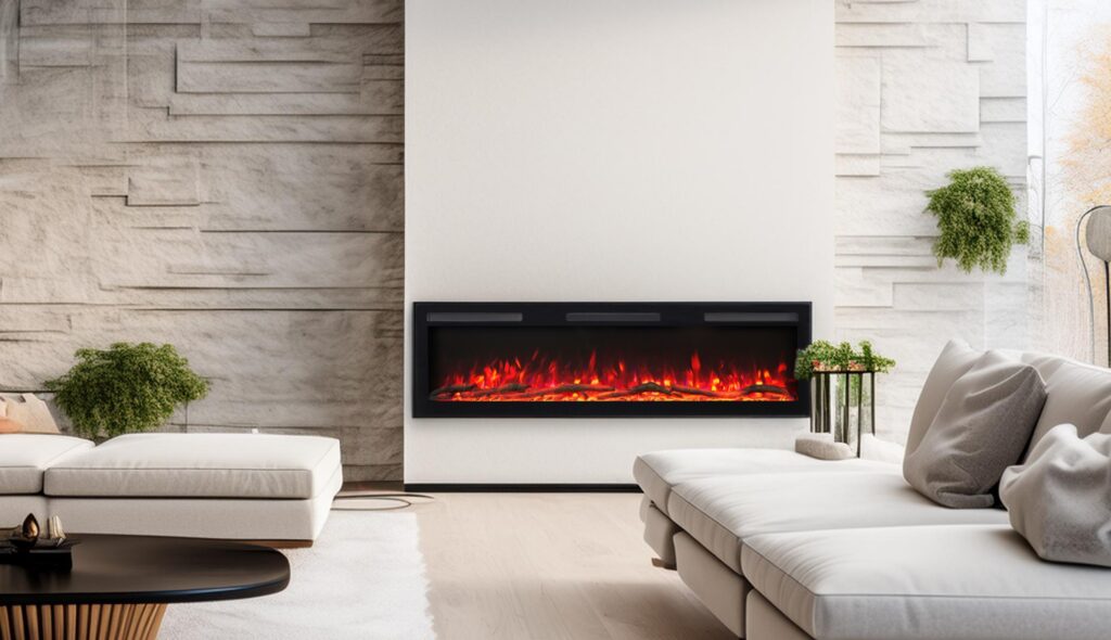 Electric wall-mounted fireplace Majestic Pro